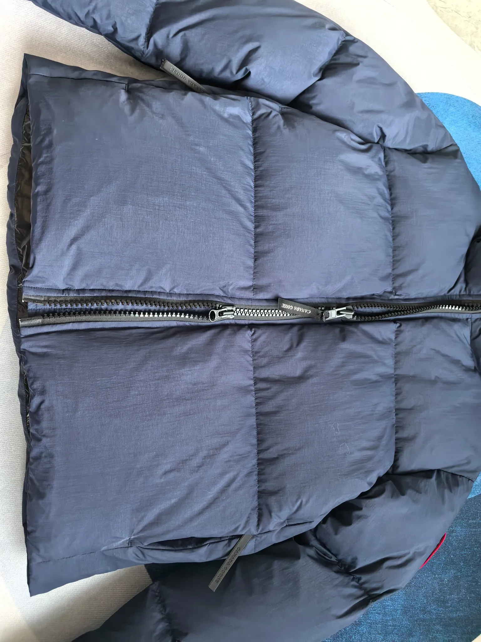 P880 E2802 Lawrence Puffer Jacket men's stand collar down jacket. Color: blue detail. Size: S M L XL XXL.